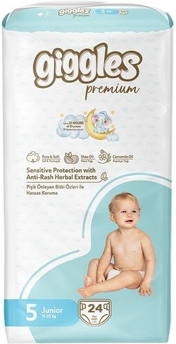 Підгузки дитячі Giggles Premium 5 Junior 11-25 кг 24 шт